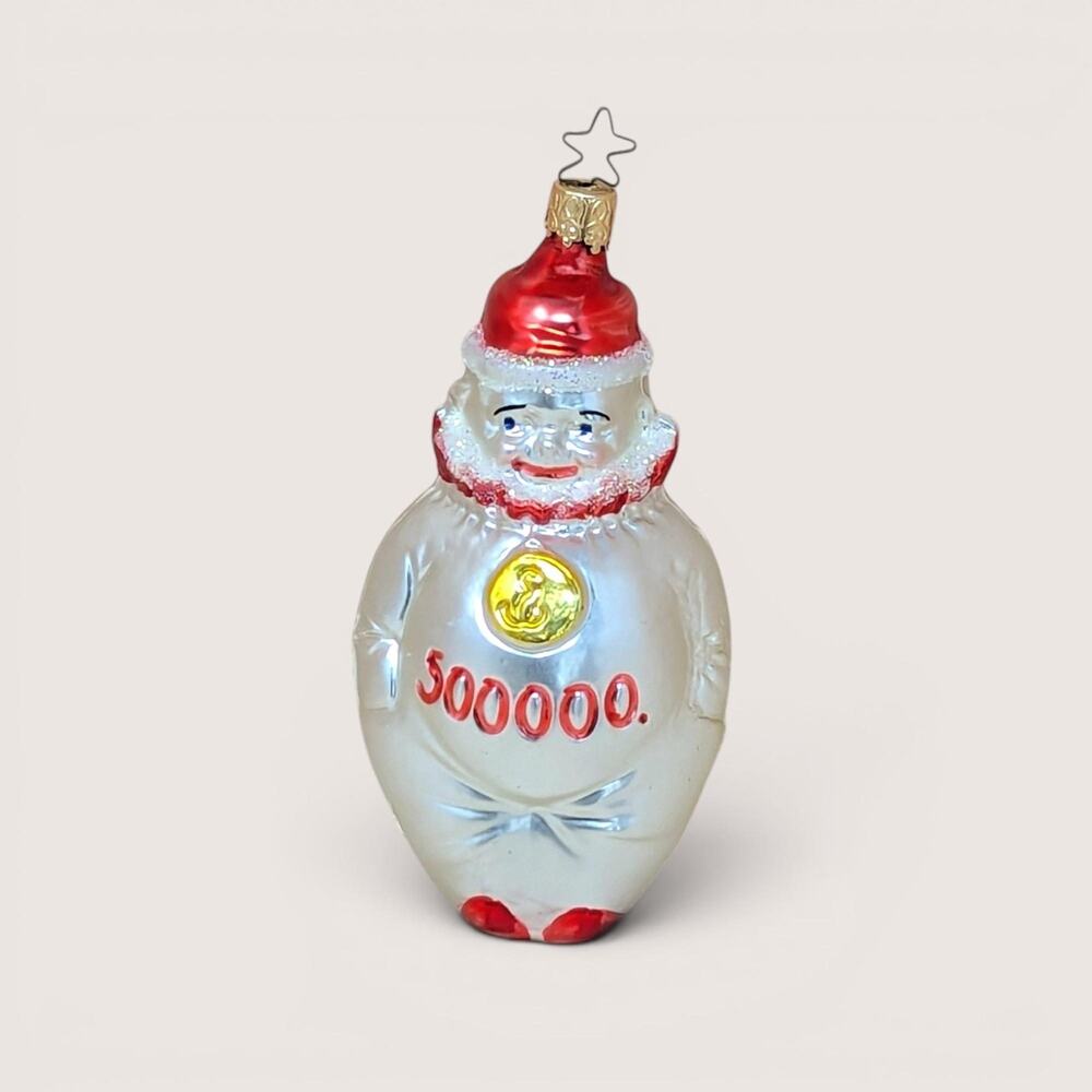 Vintage Old World Christmas 500000 Milestone Clown Ornament Germany Star Cap 5.5